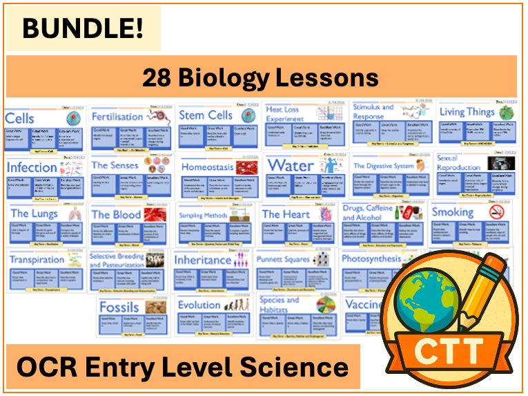 OCR Entry Level Science - 28 Biology Lessons