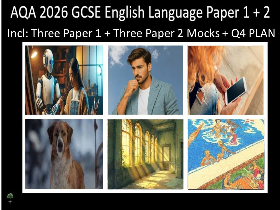 Six AQA 2026 GCSE English Language Paper 1 + 2 Mocks | Q4 Plan ...