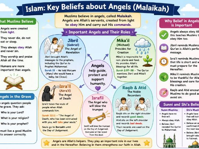 Y8: KS3 CATHOLIC RED: Encounter (World Faith: Abrahamic) - L3: What do Muslims believe about Angels?