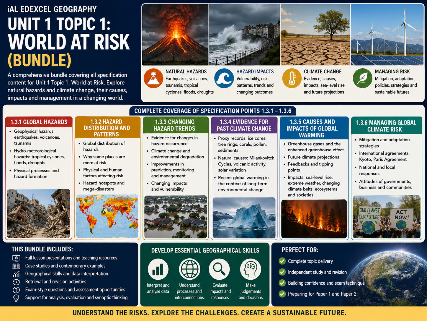 iAL Edexcel Geography - Unit 1 Topic 1 World at Risk (BUNDLE)