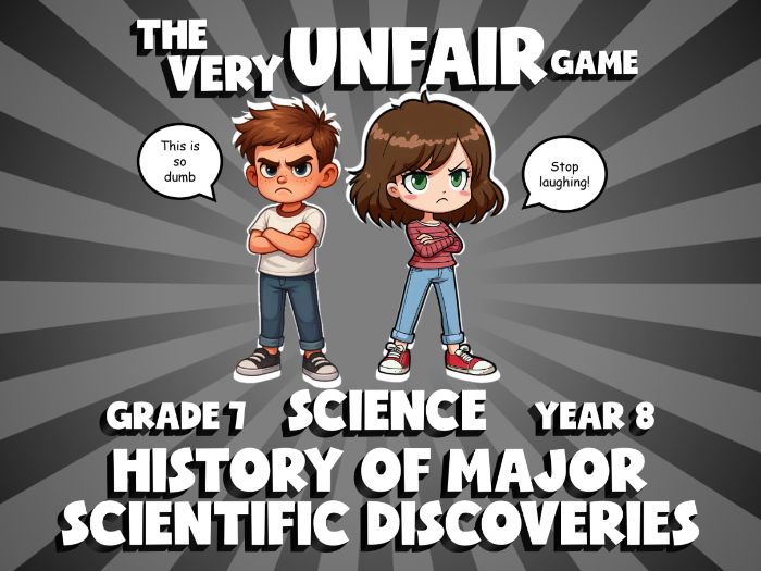 History of Major Scientific Discoveries VERY UNFAIR GAME | No-Prep Year 8 Science Review Activity