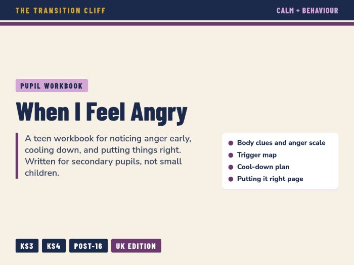 When I Feel Angry: Teen Anger Workbook for SEND + SEMH (KS3, KS4, Post-16)