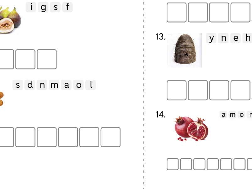 KS2 Ancient Greece - Food Anagrams Worksheet