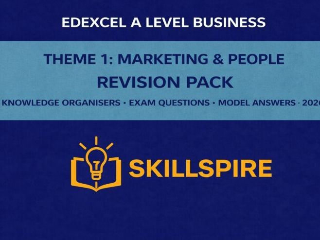 Edexcel A-Level Business Theme 1: Marketing & People | Complete Revision Pack