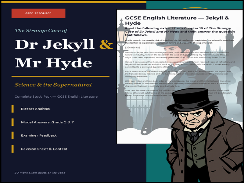 GCSE English Literature: Jekyll & Hyde — Science & the Supernatural Exam Question & Model An