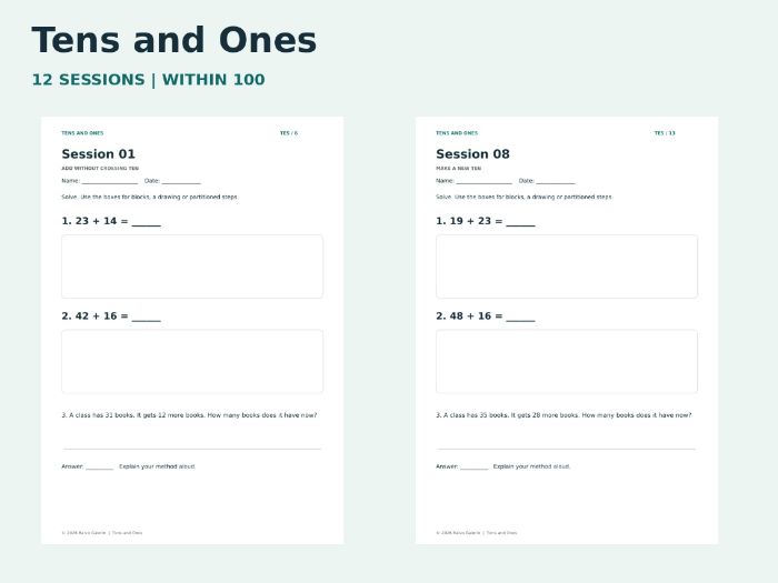 Year 2 Addition and Subtraction: Tens and Ones