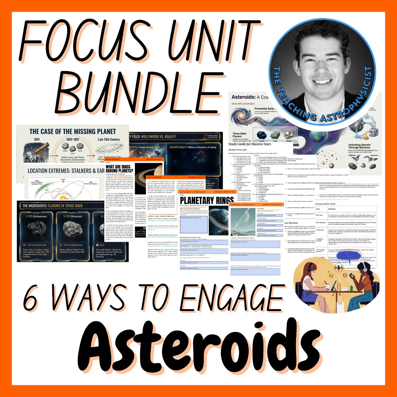 Asteroids | Focus Unit Bundle | 6 Resources inc. Quiz | Space Science Set