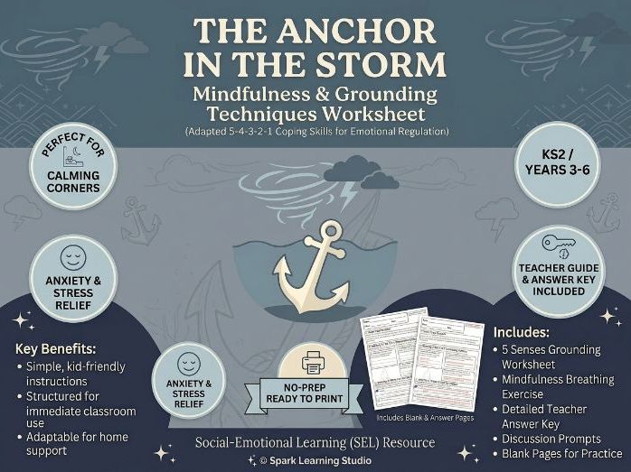 The Anchor in the Storm: Mindfulness & Grounding Techniques Worksheet