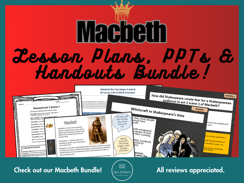 Macbeth: Unit of Work & Resources for the Entire Play