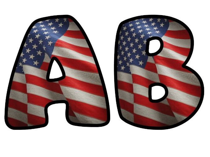 USA Flags America Stars And Stripes Classroom Display | Lettering Set