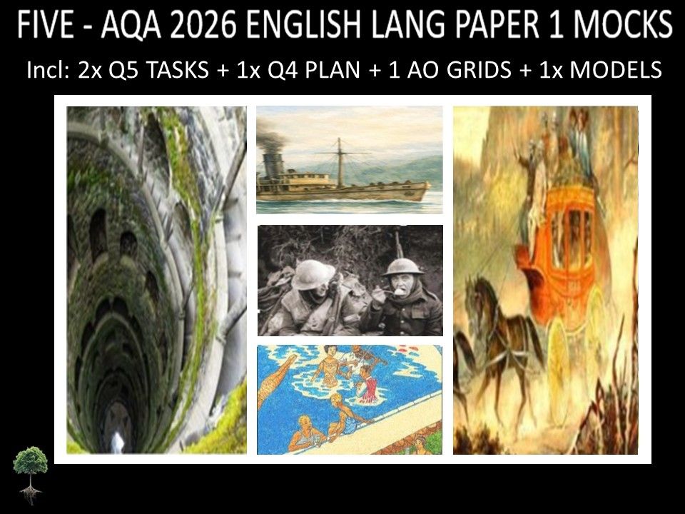 FIVE - AQA PAPER 1 | 2026 FULL MOCKS | Q5 TASKS | Q4 PLAN |AO GRIDS | MODELS