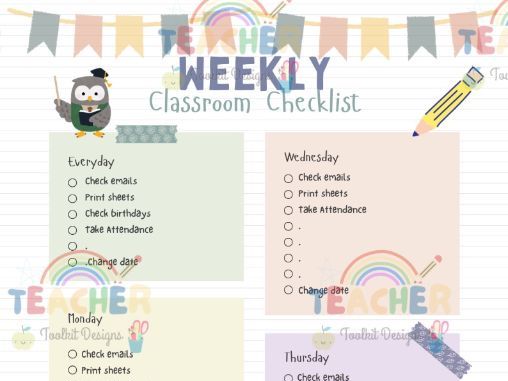 Daily Weekly Classroom Checklist