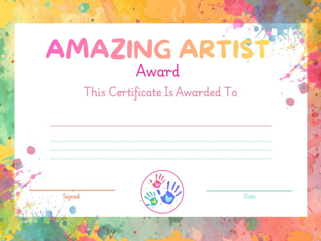Amazing Artist Certificate
