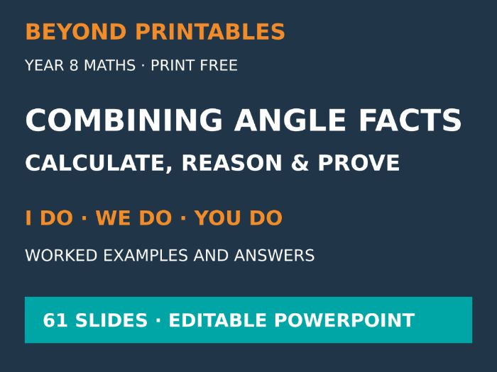 Combining Angle Facts | I Do, We Do, You Do | Year 8 Maths | Print Free