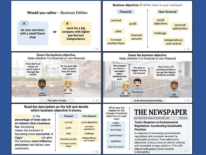 Business Objectives Lesson (IGCSE/GCSE Business)