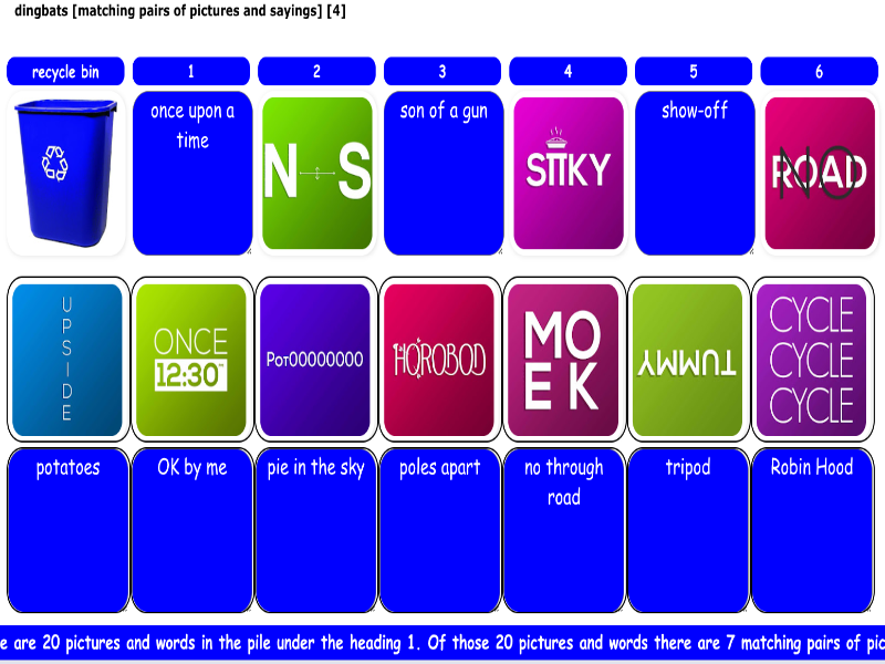 dingbats [matching pairs of pictures and sayings] [4]