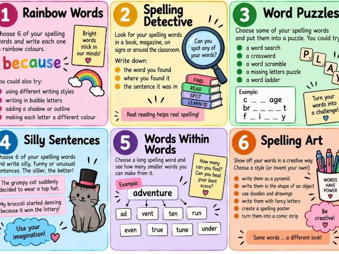 Spelling Early Finisher Cards