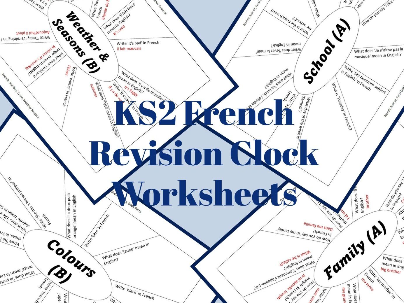 KS2 French Revision Clocks Worksheets Teaching Resources