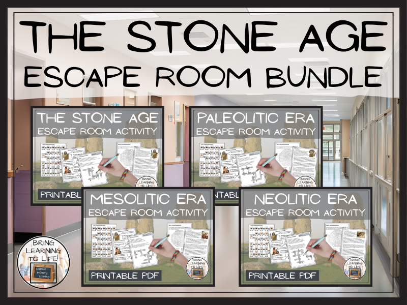 Stone Age Escape Room Activity Bundle | 5th Grade & 6th Grade