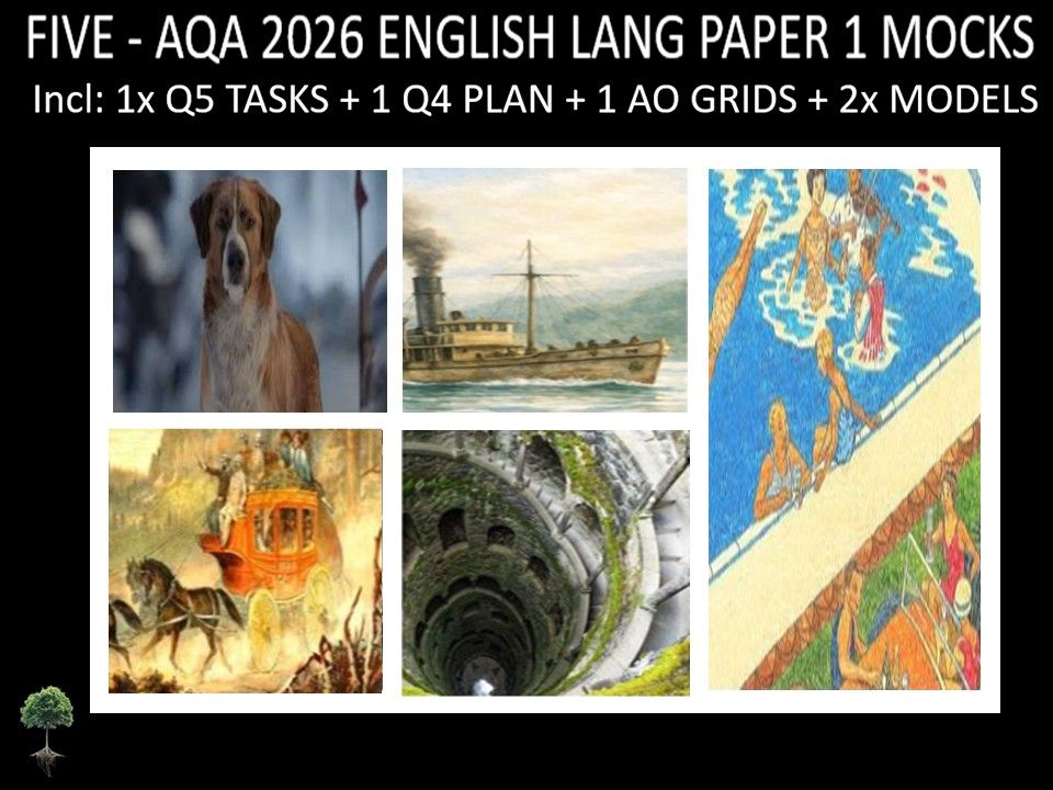 FIVE - AQA PAPER 1 | 2026 FULL MOCKS | Q5 TASKS | Q4 PLAN |AO GRIDS | MODELS