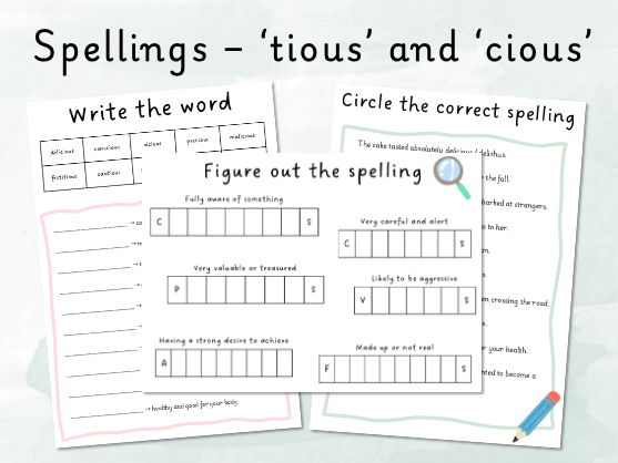 Spellings - cious and tious