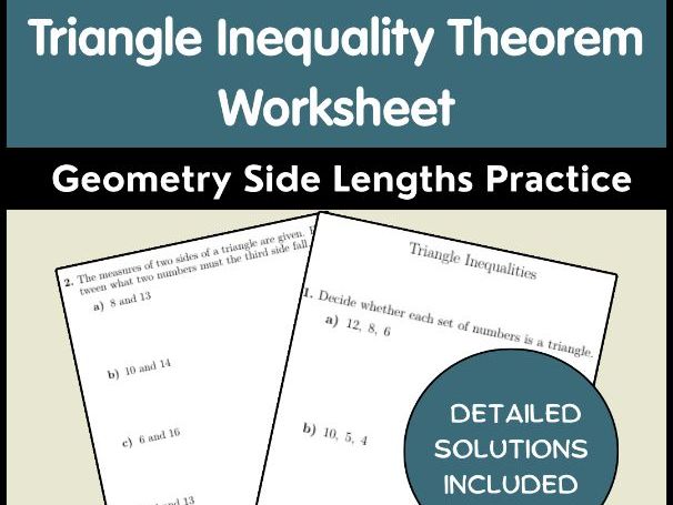 Triangle Inequality Theorem Worksheet | Geometry Side Lengths Practice