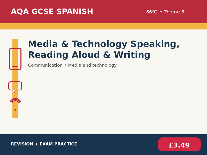 AQA GCSE Spanish - Media & Technology Speaking, Reading Aloud & Writing
