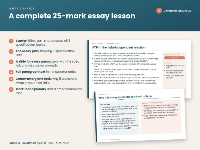 AQA Paper 3 Biology Essay: ATP