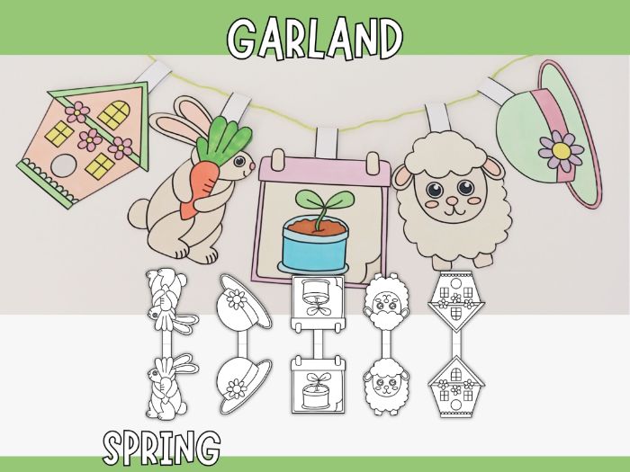 Printable Spring Garland - Craft for Kids
