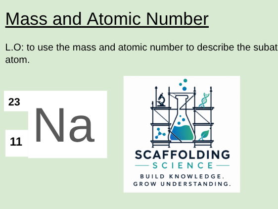 Atomic Number and Mass Number - for low attaining students