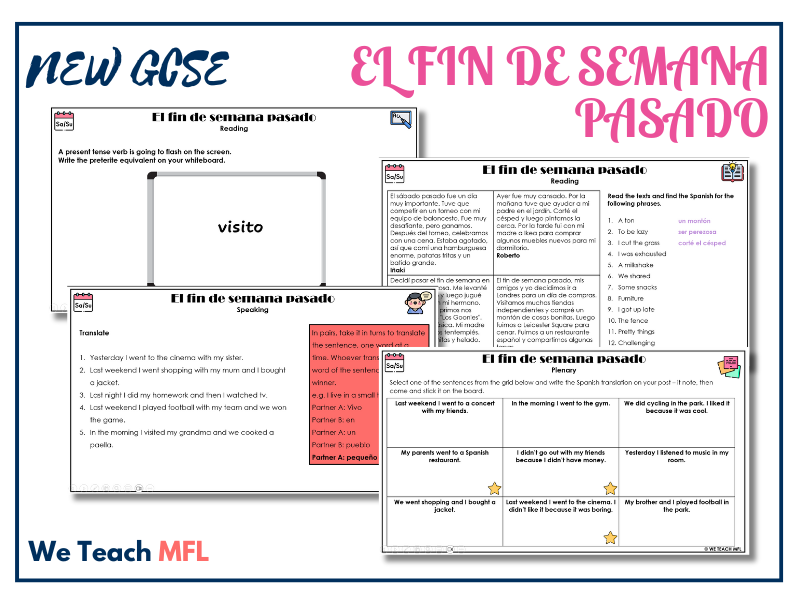 New GCSE - El Fin de Semana Pasado Complete Lesson Pack
