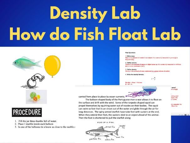 Oceanography Fish, Swim Bladders, Buoyancy & Density Labs, Guided Reading