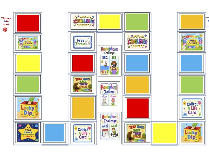Homophone Board Challenge Game