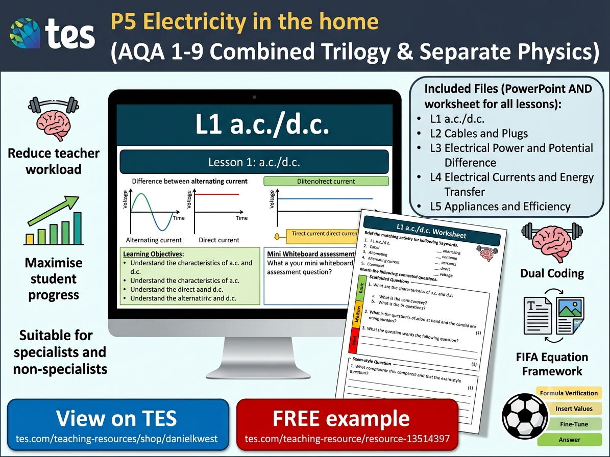 P5 Electricity in the home (AQA 1-9 Combined Trilogy & Separate Physics)
