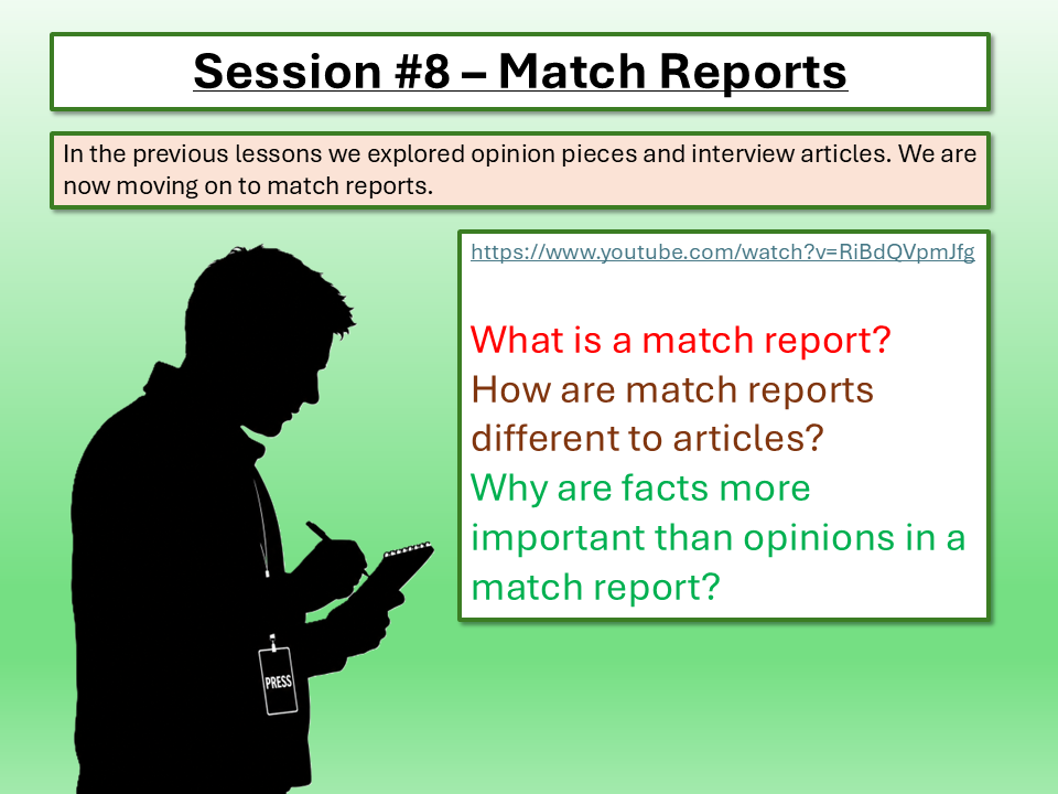 English Sports Journalism Match Reports