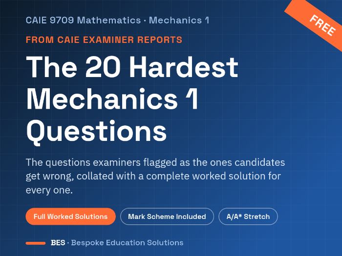 The 20 Hardest CAIE 9709 Mechanics 1 Questions (from Examiner Reports) + Full Worked Solutions