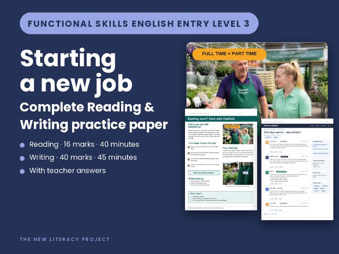 Functional Skills English Entry Level 3 Reading and Writing Practice Papers with Answers: Starting a