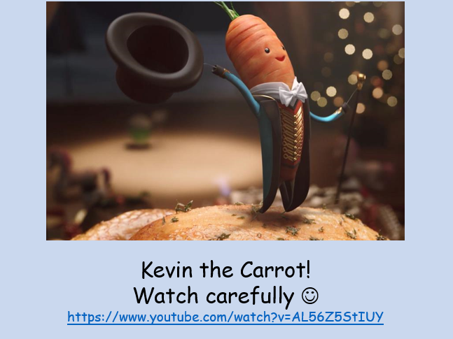 Kevin the Carrot 2020 advert - writing opportunity