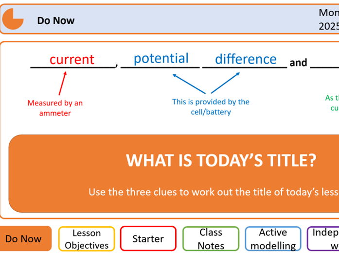 Current, resistance and potential difference (AQA GCSE FT)