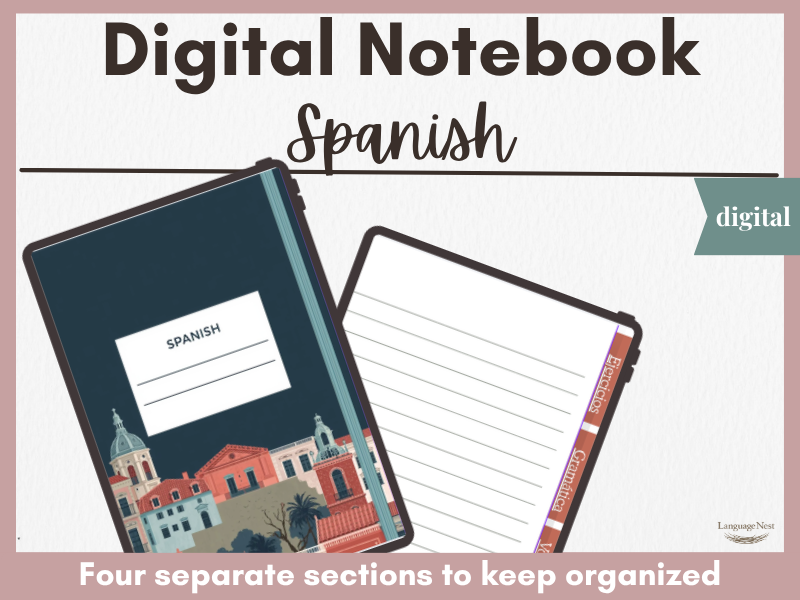 Spanish Digital Notebook | Spanish City Theme | Interactive Language Learning Notebook