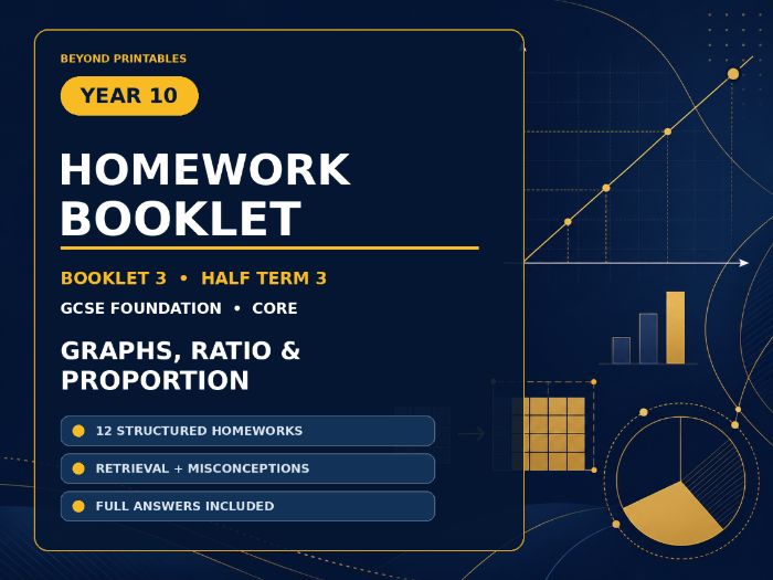 Year 10 Maths Homework Booklet – GCSE Foundation Core | Half Term 3 Graphs & Ratio