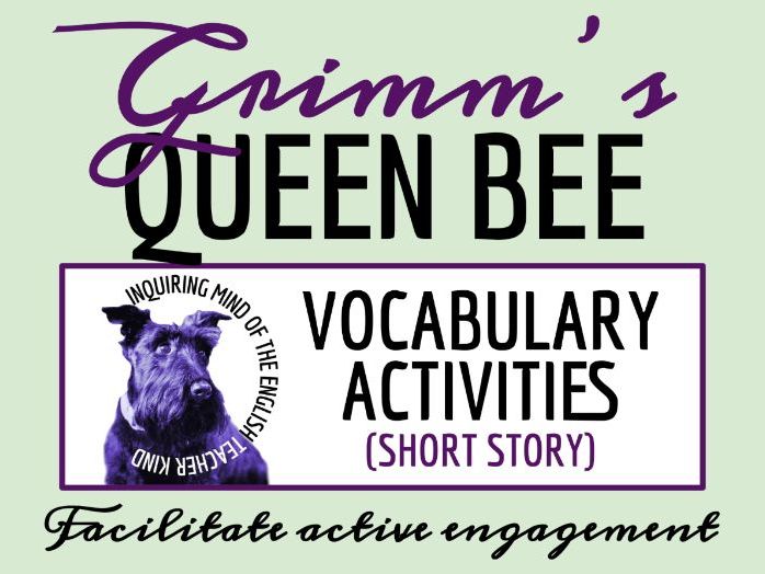 "The Queen Bee" Vocabulary Games | Grimm's Fairy Tale | Crossword | Word Search