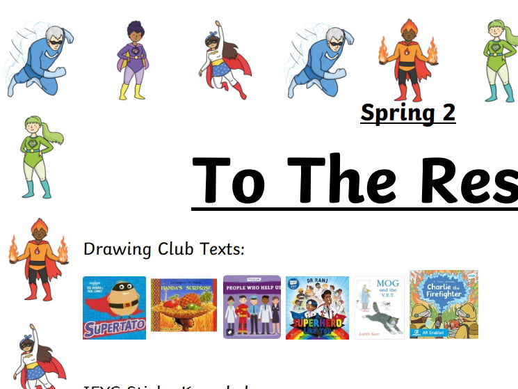 People Who Help Us/To The Rescue Reception Literacy planning Spring term Reception