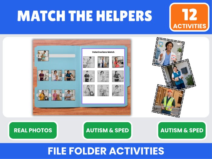 Match Community Helpers Real Photos ASD