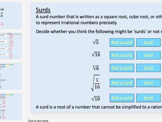 AQA Level 2 Further Maths: Simplify and Manipulate Surds + Answers
