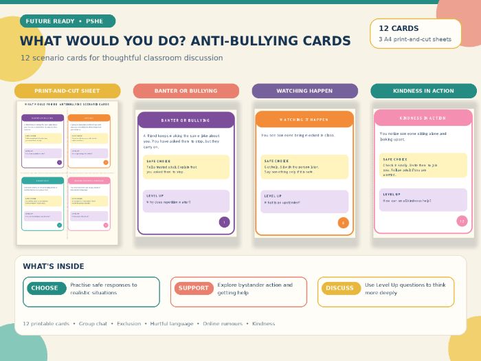 Anti-Bullying Scenario Cards | What Would You Do? | PSHE, SEMH & Tutor Time