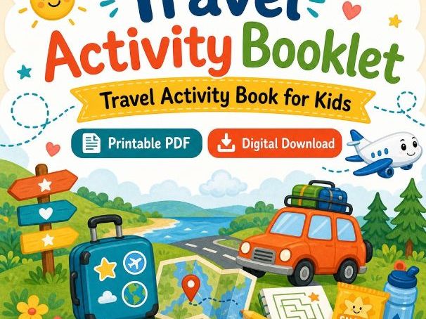 Travel Activity Booklet | Travel Activity Book for Kids | Printable PDF | Digital Download
