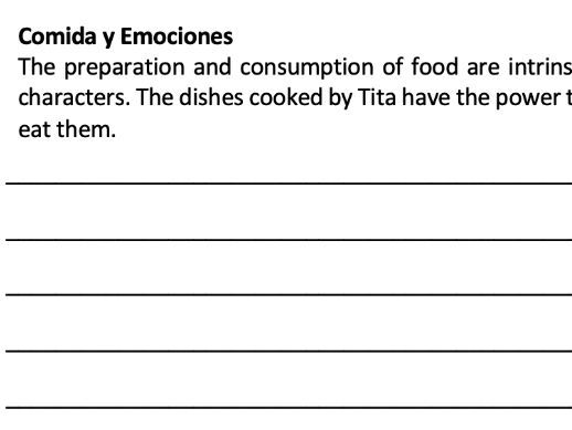 Like Water for Chocolate: Key Themes - Los Temas - Como agua para chocolate