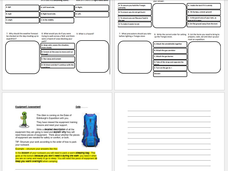 Duke of Edinburgh Assessment Book