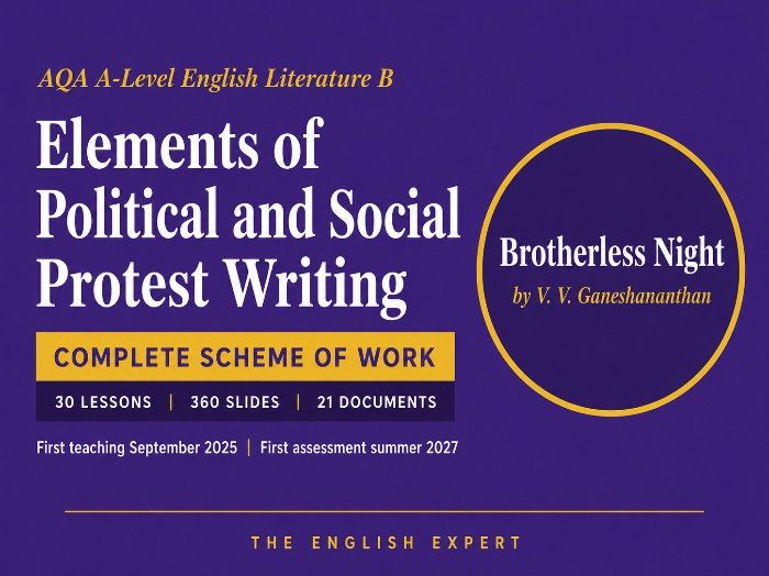 Brotherless Night by V. V. Ganeshananthan: AQA A-Level English Literature B Complete Scheme of Work